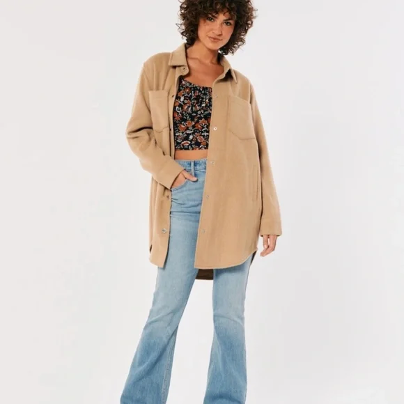 Hollister Longer Length Shirt Jacket - Picture 2 of 6